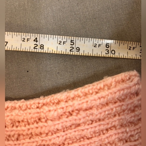 🌸”Karen Scott Vintage Baby Pink Nubby Knot Open Front Cardigan w/ Pockets Size L - Picture 15 of 17